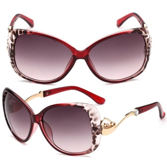 Accessories - Wine Red Leopard Sunglasses